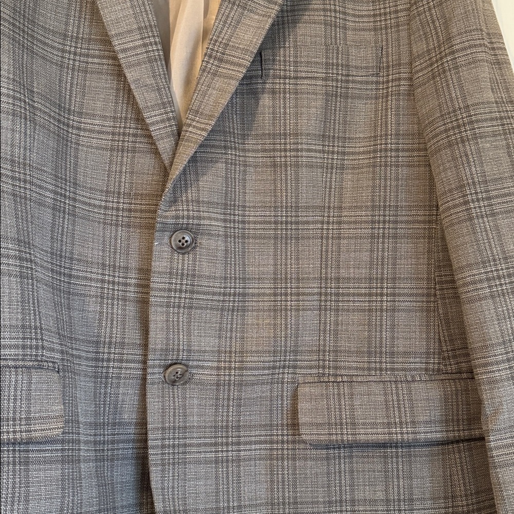 Tommy Hilfiger Men's Brown Plaid Blazer - Picture 2 of 3